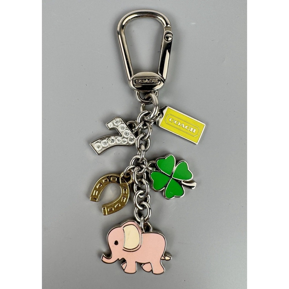 Coach Mix Lucky Charms Elephant Clover Bag Purse Keychain Key Fob F6191 Y2K